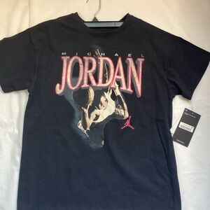 Jordan Black Tee with Pink and White Graphic